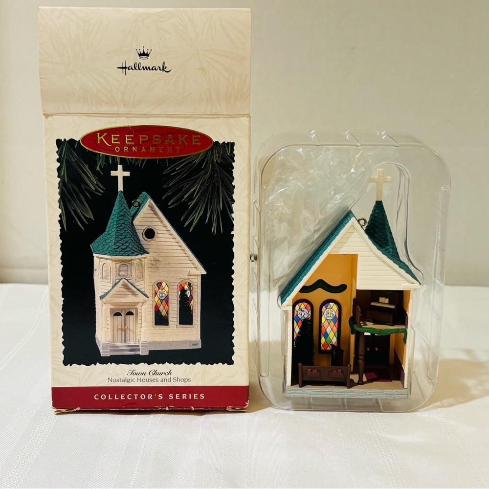 Hallmark Church Ornament with Stained Glass